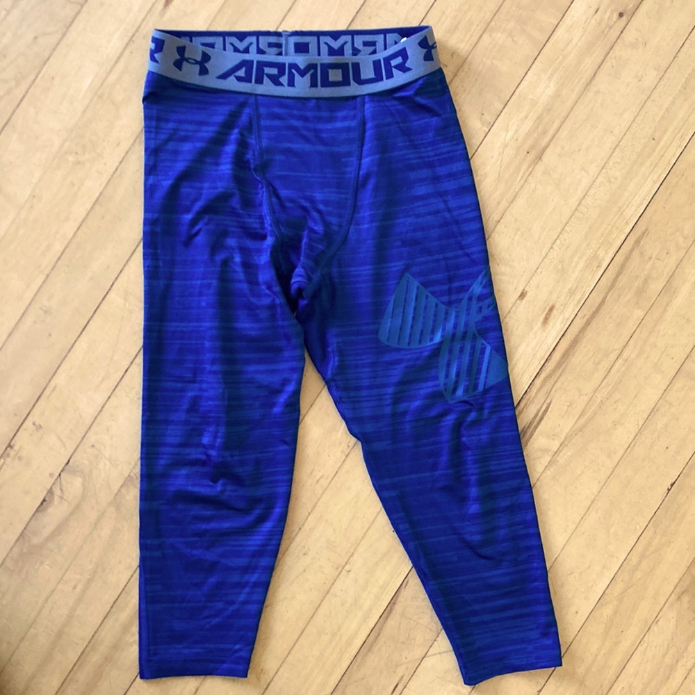 Youth boys UNDER ARMOUR heat gear fitted base layer 3/4 leggings YMD medium